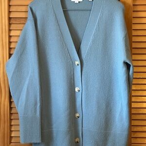 Vince The Weekend Blue Wool Cashmere blend Cardigan Size Large